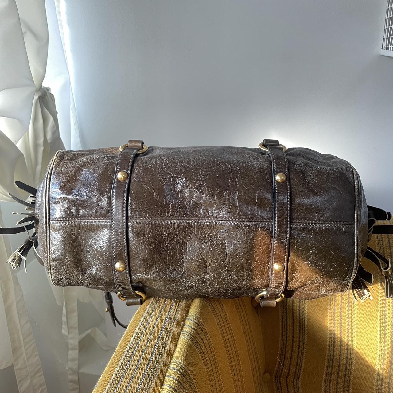 🔥 PreOwned Vintage Dark Brown Leather Miu Miu Vitello Lux Bag 🔥