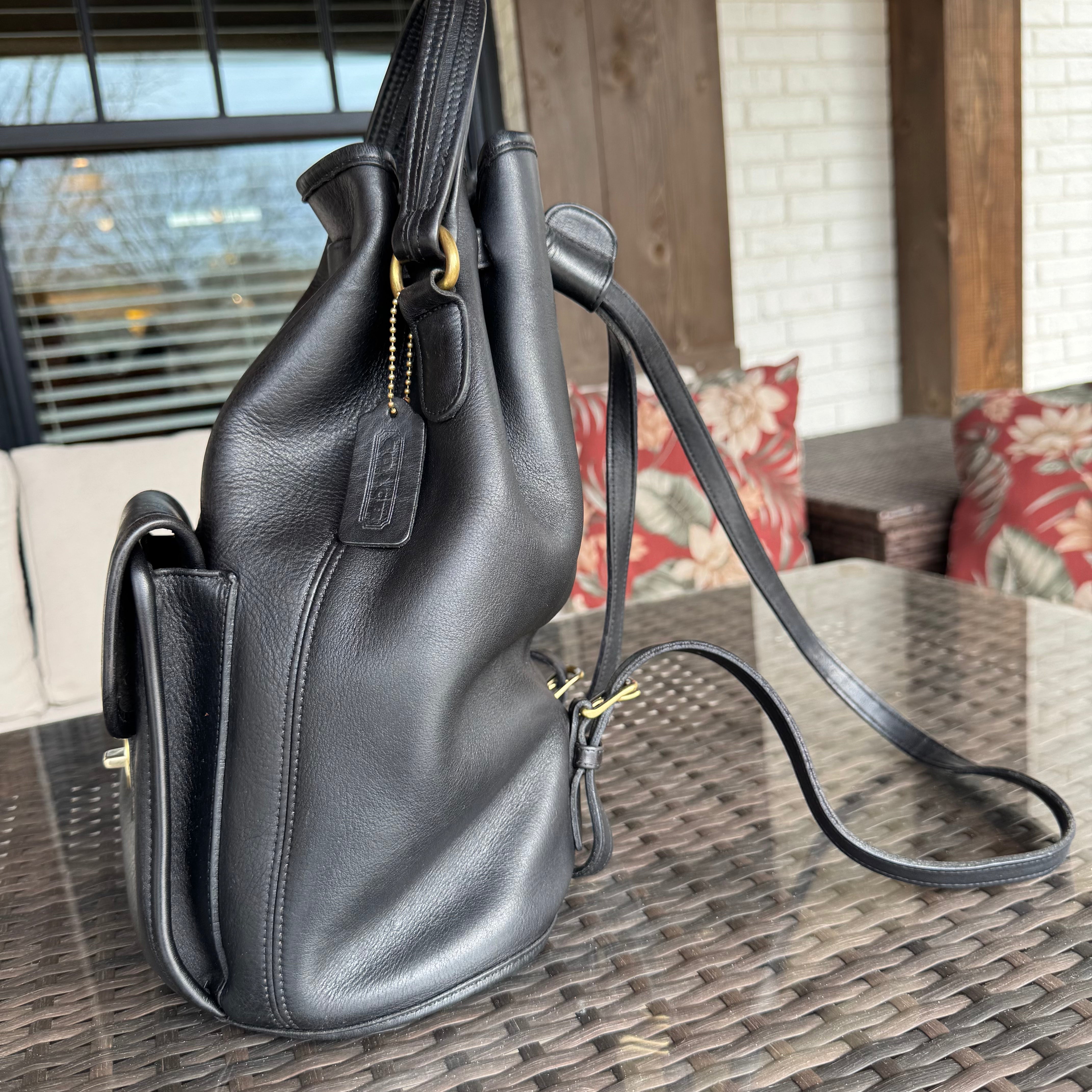 Vintage Coach Black Handle Backpack 9992