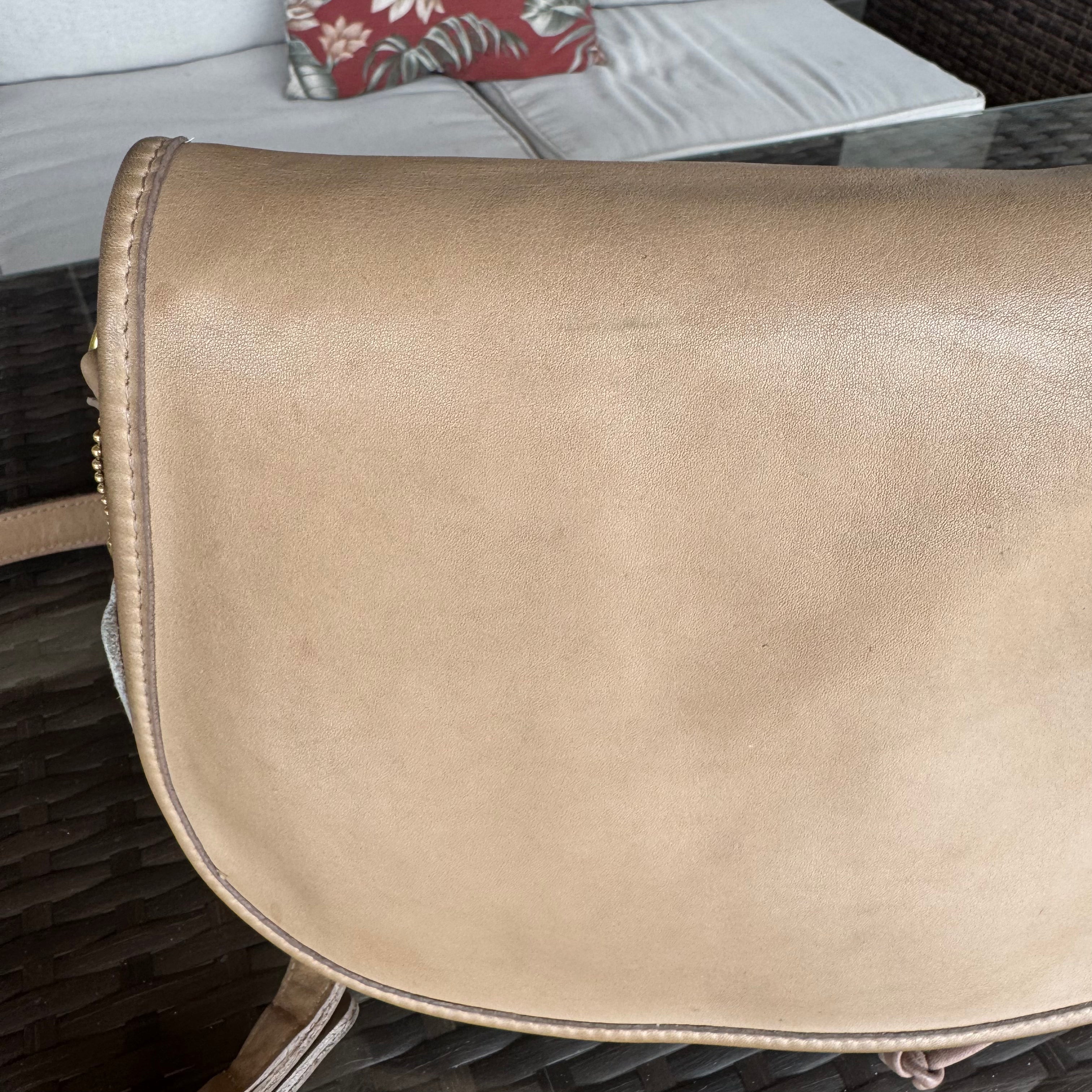 Vintage Coach 4050 Shoulder Bag In Taupe Lightweight Leather