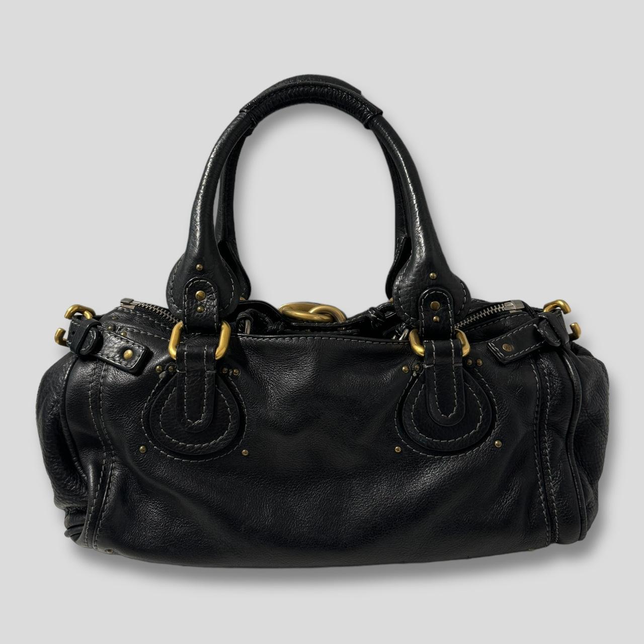 🔥 PreOwned CHLOÉ Paddington Bag Black Leather With Gold Lock Hardware 🔥