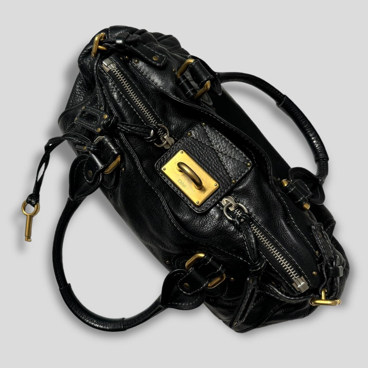 🔥 PreOwned CHLOÉ Paddington Bag Black Leather With Gold Lock Hardware 🔥