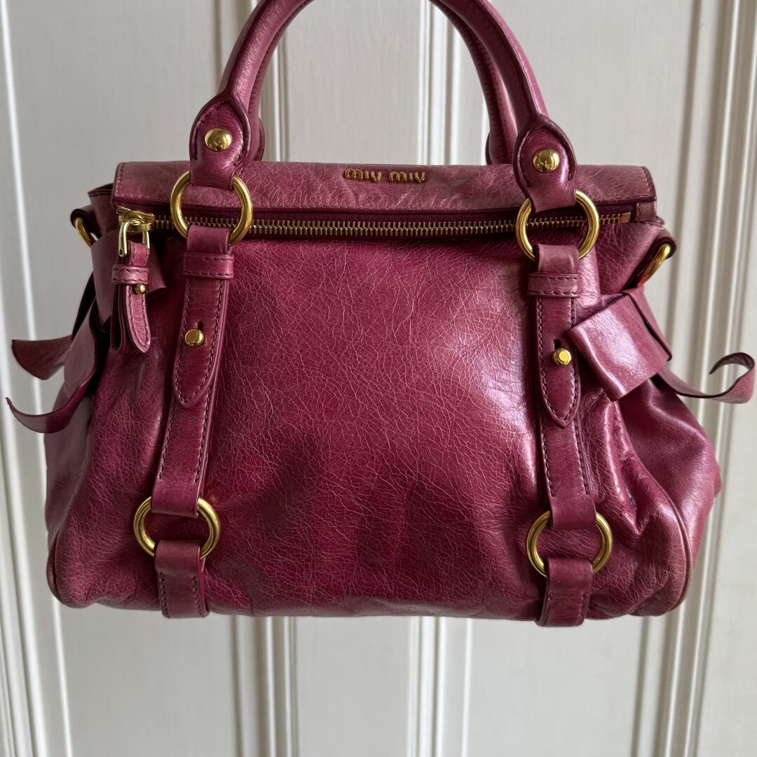 🔥 PreOwned Miu Miu Mini Vitello Lux Pink Leather Handbag 🔥