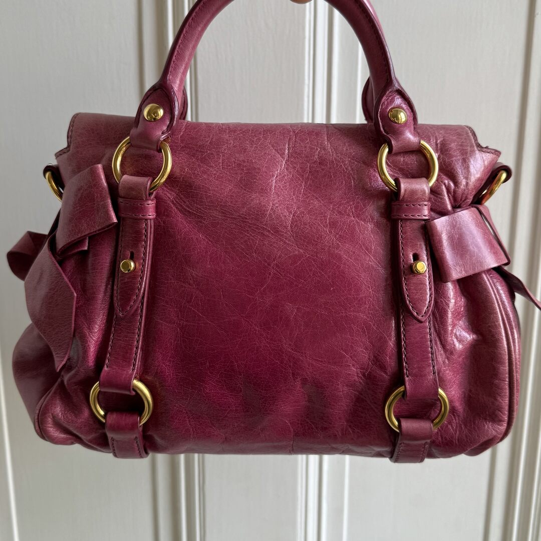 🔥 PreOwned Miu Miu Mini Vitello Lux Pink Leather Handbag 🔥