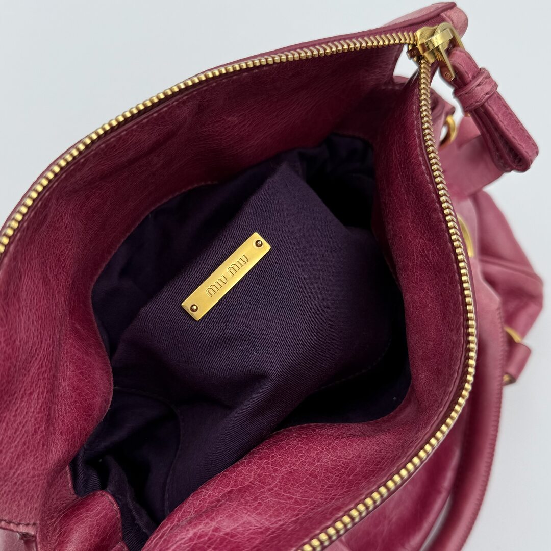 🔥 PreOwned Miu Miu Mini Vitello Lux Pink Leather Handbag 🔥
