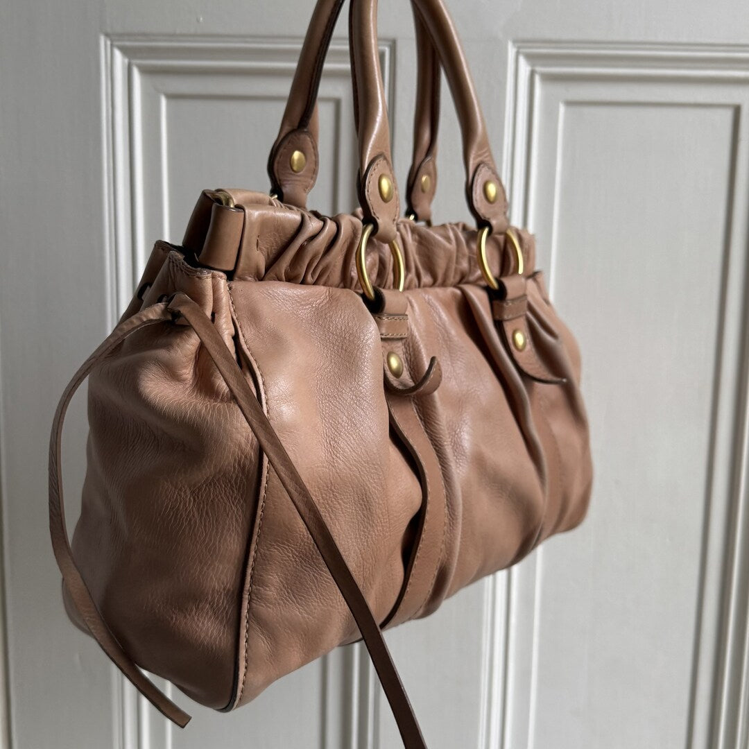 🔥 PreOwned Miu Miu Vitello Light Pink Leather Handbag 🔥