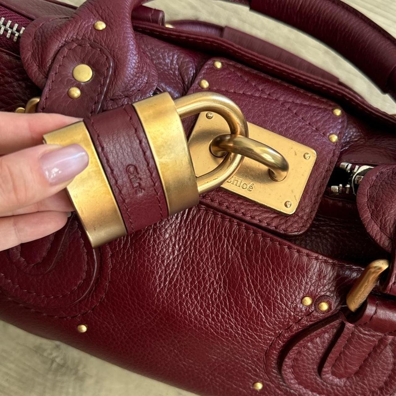 🔥 Authentic Burgundy Chloe paddington leather Preowned 🔥