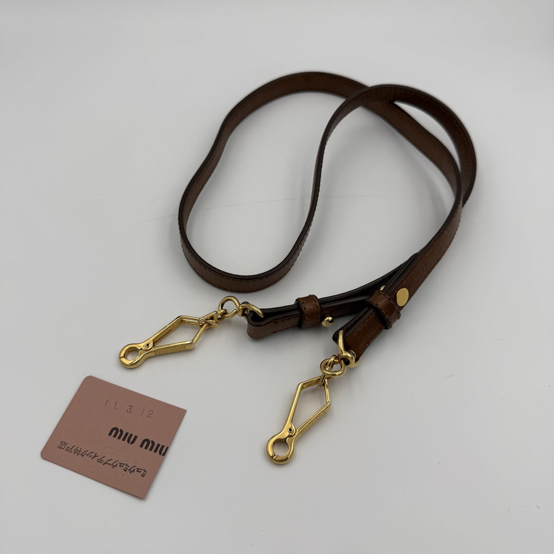 🔥 PreOwned Miu Miu Mini Vitello Lux Brown Leather Handbag 🔥