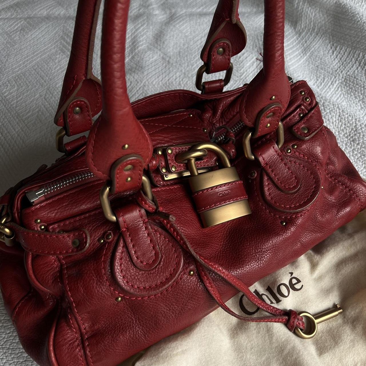 Gorgeous Red Chloe Paddington Bag With Gold Hardware