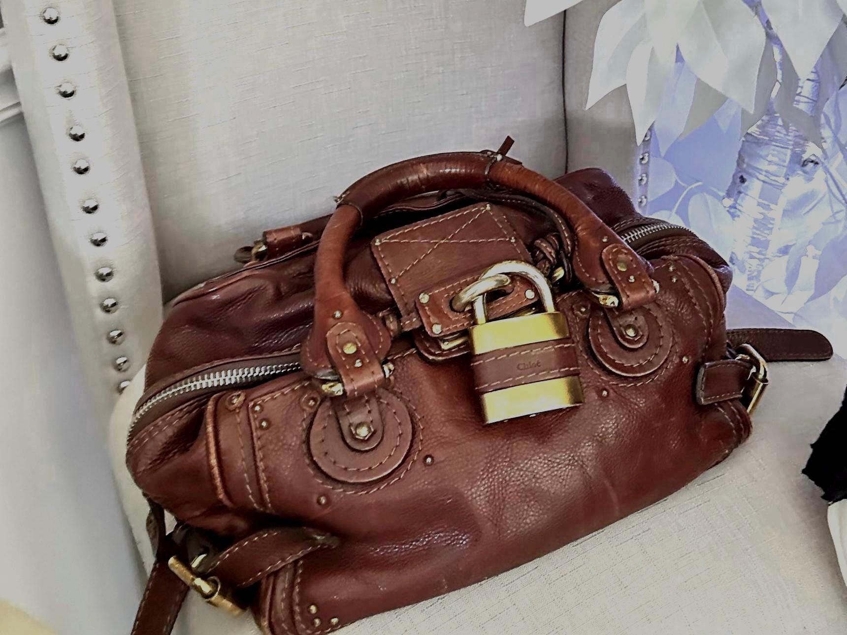 Chloe Paddington Mini Shoulder Handbag Satchel Brown Designer Purse W Pad Lock Original Owner Gift For Her Free Shipping