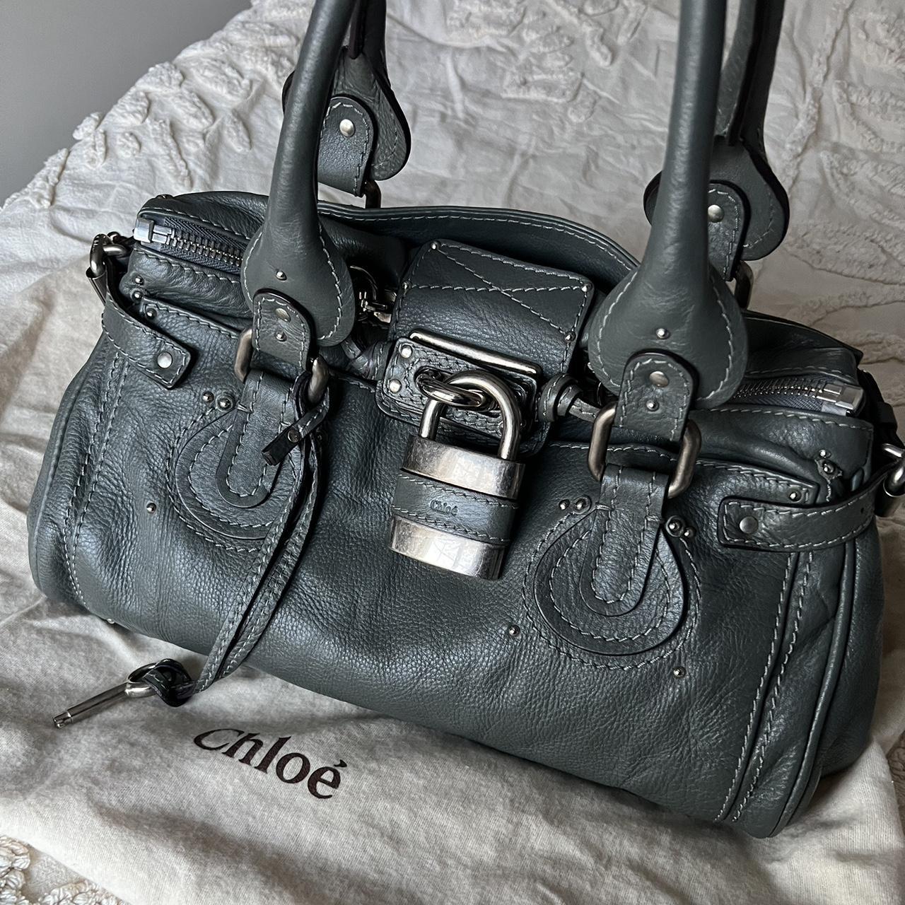 Authentic Green Chloe Paddington Bag With Silver Hardware