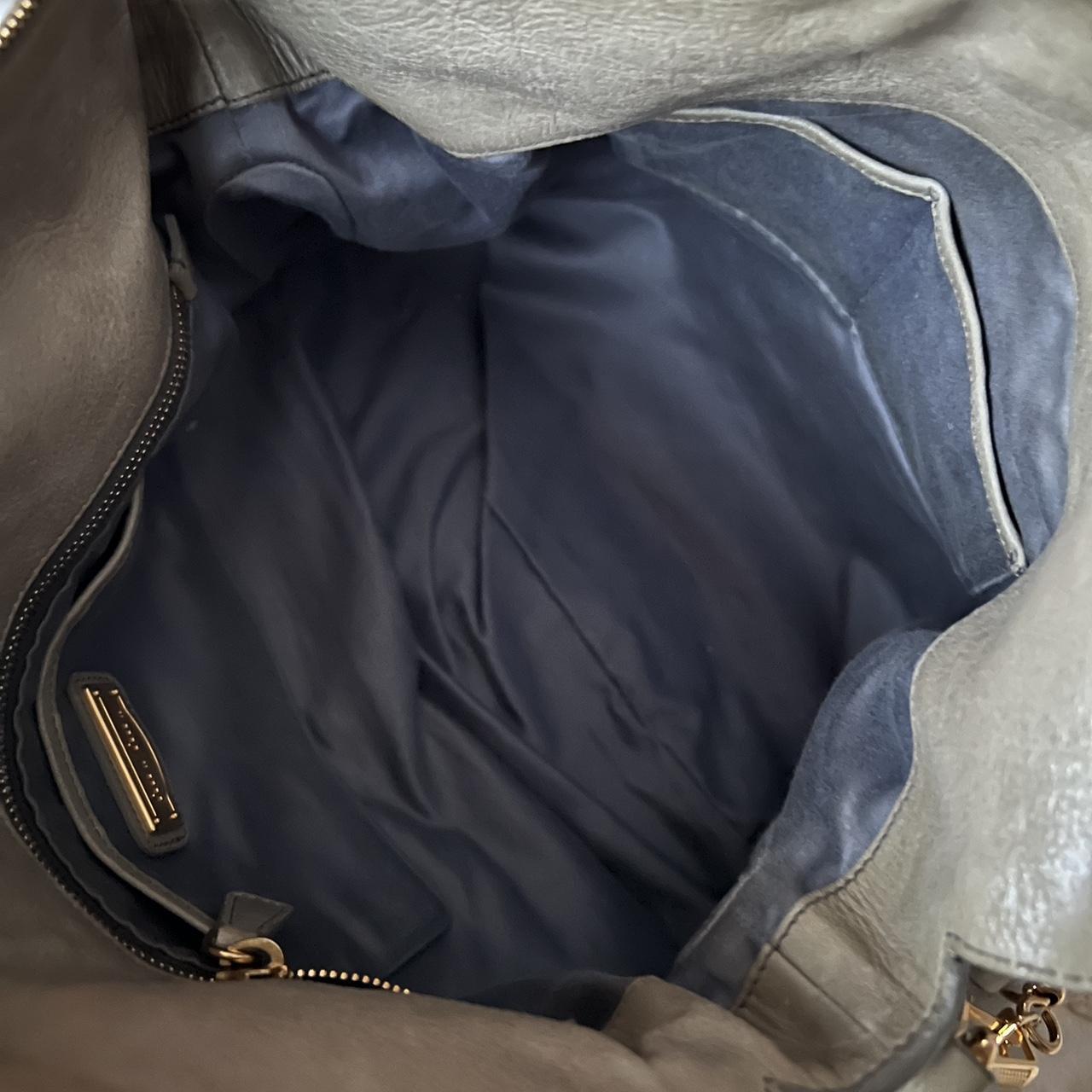 Authentic Grey Miu Miu Vitello Lux Bow Bag With Gold Hardware And Removable Strap