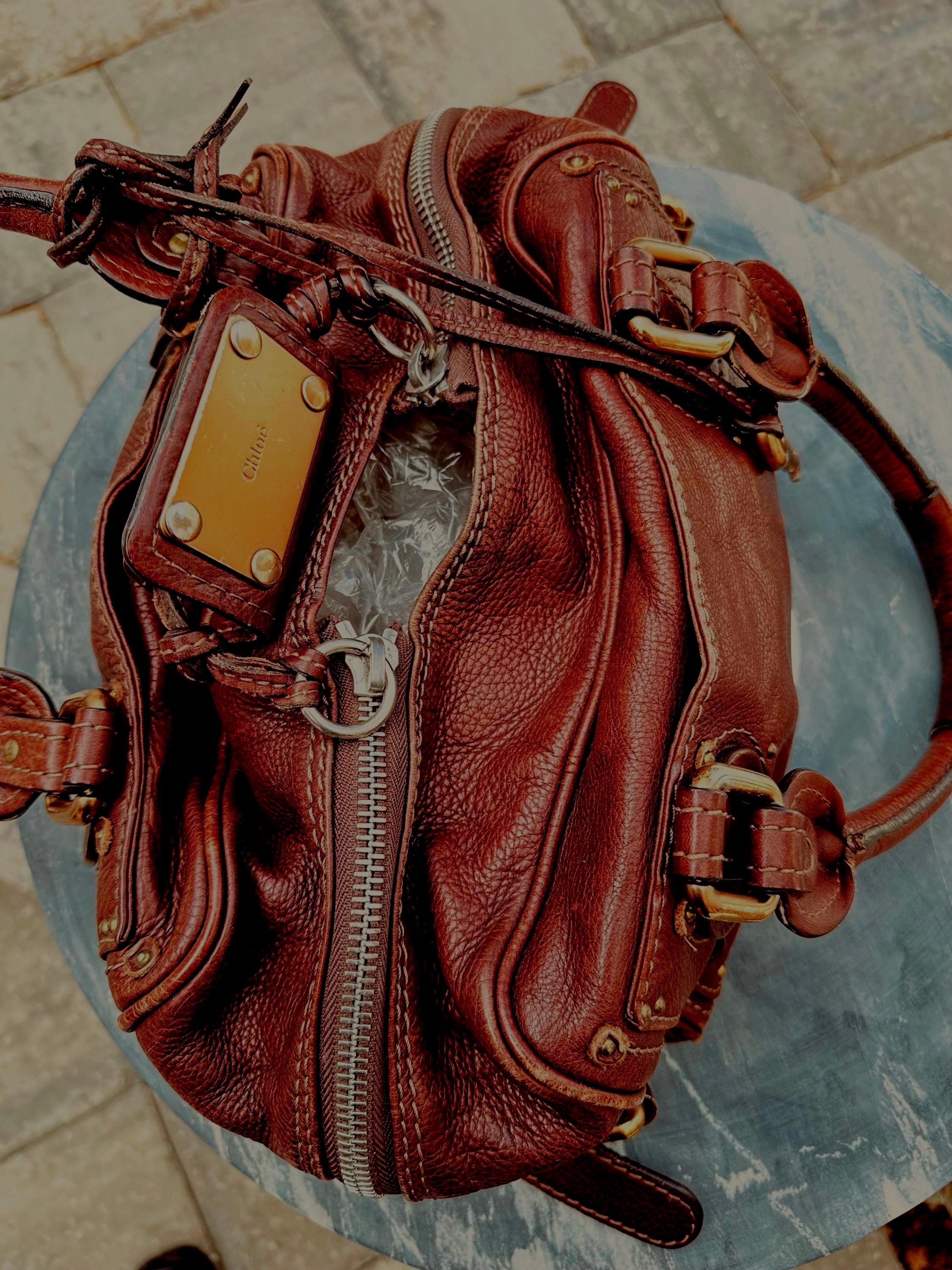 Chloe Paddington Mini Shoulder Handbag Satchel Brown Designer Purse W Pad Lock Original Owner Gift For Her Free Shipping