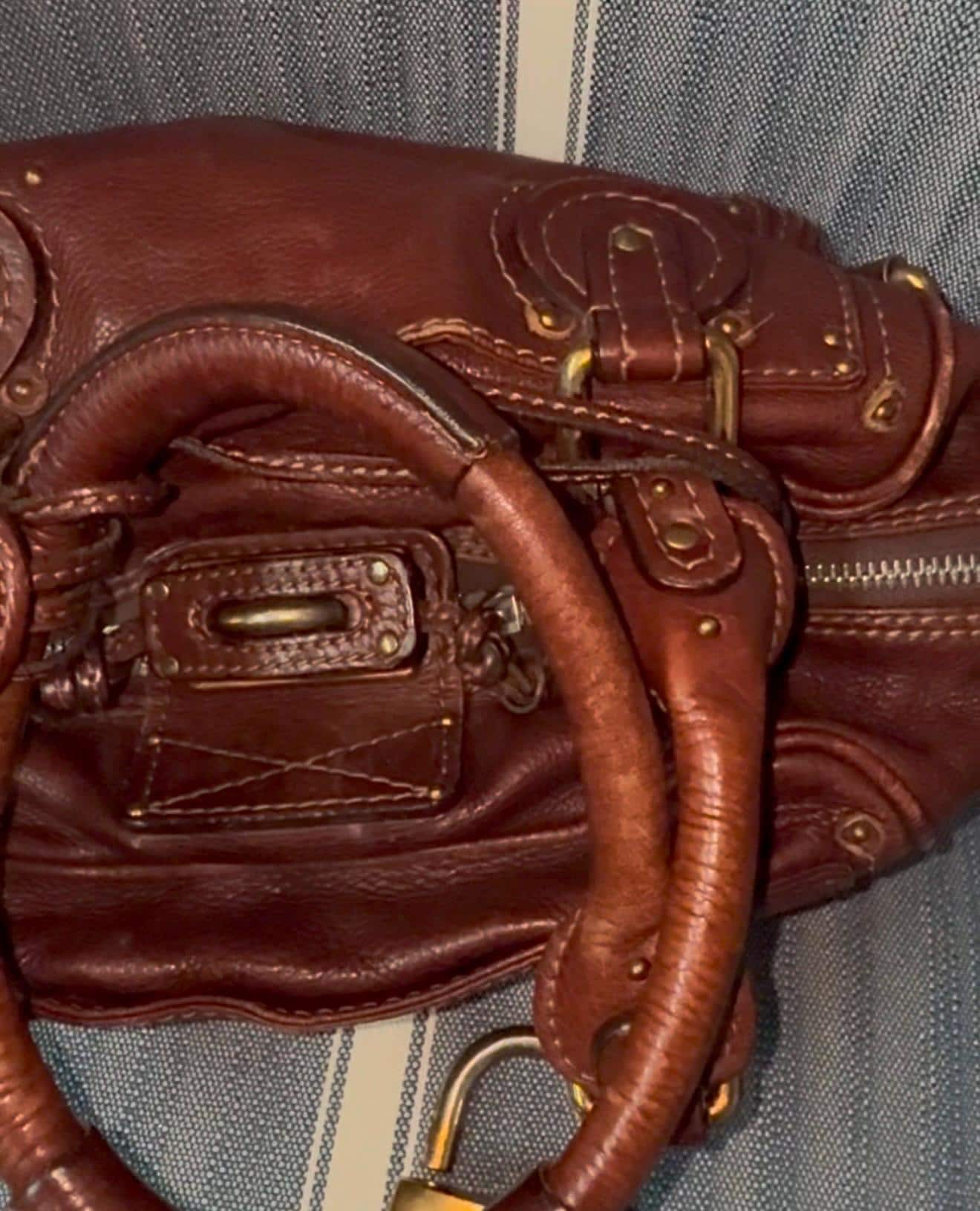 Chloe Paddington Mini Shoulder Handbag Satchel Brown Designer Purse W Pad Lock Original Owner Gift For Her Free Shipping