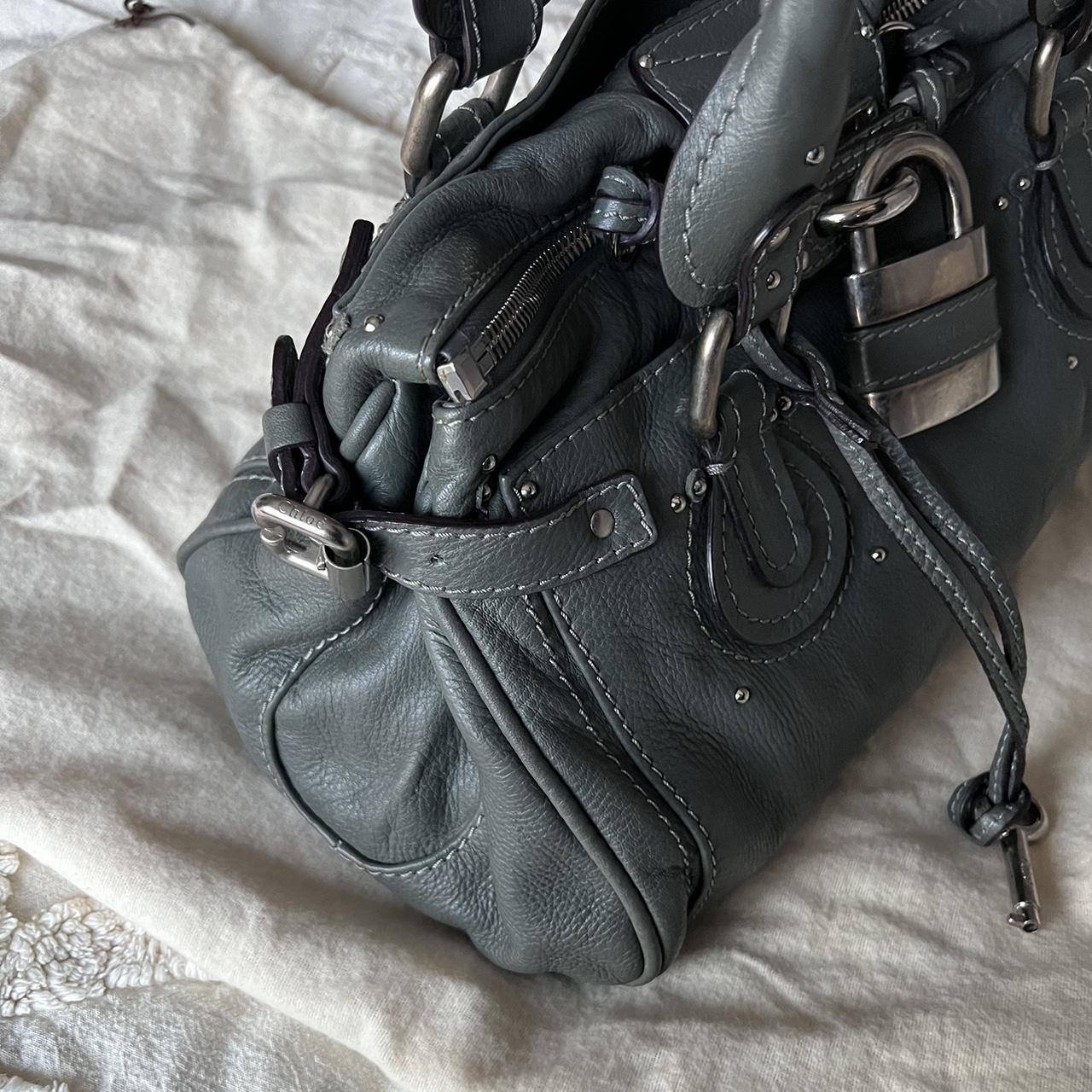Authentic Green Chloe Paddington Bag With Silver Hardware