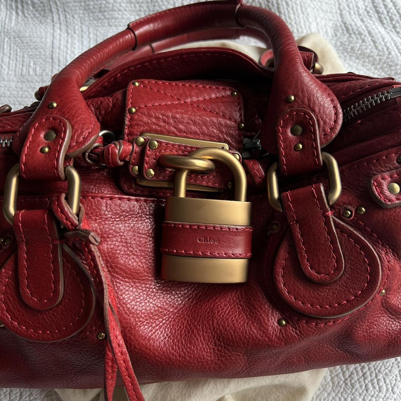 Gorgeous Red Chloe Paddington Bag With Gold Hardware
