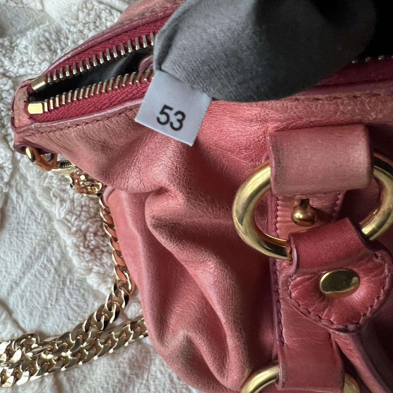 Authentic Pink Mini Miu Miu Vitello Shine Leather Bag With Gold Hardware And Removable Strap The Strap Isn T Original